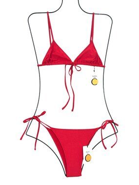 Tropic of C String Bikini Equator / Praia Swimsuit Set Red New